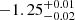 $ -1.25^{+0.01}_{-0.02} $