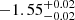 $ -1.55^{+0.02}_{-0.02} $