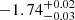 $ -1.74^{+0.02}_{-0.03} $