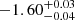 $ -1.60^{+0.03}_{-0.04} $