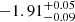 $ -1.91^{+0.05}_{-0.09} $
