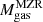 $ M_{\mathrm{gas}}^\mathrm{{MZR}} $