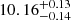 $ 10.16_{-0.14}^{+0.13} $
