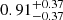 $ 0.91_{-0.37}^{+0.37} $