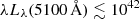 $ \lambda L_\lambda (5100\, {\AA}) \lesssim 10^{42} $