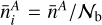 $\bar n_i^A = {{\bar n}^A}/{{\cal N}_{\rm{b}}}$