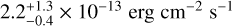 $2.2_{ - 0.4}^{ + 1.3} \times {10^{ - 13}}{\rm{erg}}\,\,{\rm{c}}{{\rm{m}}^{ - 2}}{{\rm{s}}^{ - 1}}$