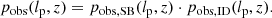 $$ \begin{aligned} p_{\rm obs}(l_{\rm p},z) = p_{\rm obs,SB}(l_{\rm p},z) \cdot p_{\rm obs,ID}(l_{\rm p},z). \end{aligned} $$