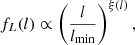 $$ \begin{aligned} f_L(l) \propto \left(\frac{l}{l_{\rm min}}\right)^{\xi (l)}, \end{aligned} $$