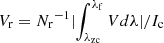 $ V_{\mathrm{r}} = {N_{\mathrm{r}}}^{-1} \lvert \int_{\lambda_{\mathrm{zc}}}^{\lambda_{\mathrm{f}}} V d\lambda \rvert /I_{\mathrm{c}} $