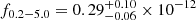 $ f_{0.2{-}5.0} = 0.29^{+0.10}_{-0.06}\times 10^{-12} $