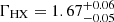 $ \Gamma_{\mathrm{HX}} = 1.67^{+0.06}_{-0.05} $