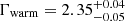 $ \Gamma_{\mathrm{warm}} = 2.35^{+0.04}_{-0.05} $