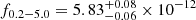 $ f_{0.2-5.0}= 5.83^{+0.08}_{-0.06} \times 10^{-12} $