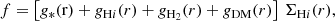 $$ \begin{aligned} f = \left[g_{*}(\mathrm{r}) + g_{\mathrm{H}i }(r) + g_{\mathrm{{H}}_{2}}(r) + g_{\rm DM}(r)\right] \,\Sigma _{\mathrm{H}i }(r), \end{aligned} $$