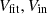$ V_{ \rm fit}, V_{\mathrm{in}} $