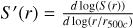 ${S^\prime }(r) = {{d\log (S(r))} \over {d\log \left( {r/{r_{500c}}} \right)}}$