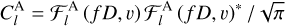 $C_l^{\rm{A}} = {\cal F}_l^{\rm{A}}(fD,v){\cal F}_l^{\rm{A}}{(fD,v)^*}/\sqrt \pi $
