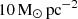 $ {10}\,\mathrm{M}_{\odot}\,\mathrm{pc}^{-2} $