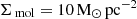 $ {\Sigma_{\text{ mol}}}= {10}\,\mathrm{M}_{\odot}\,\mathrm{pc}^{-2} $