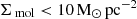 $ {\Sigma_{\text{ mol}}} < {10}\,\mathrm{M}_{\odot}\,\mathrm{pc}^{-2} $