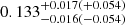 $ 0.133_{-0.016(-0.054)}^{+0.017(+0.054)} $