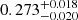 $ 0.273_{-0.020}^{+0.018} $