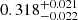 $ 0.318_{-0.022}^{+0.021} $