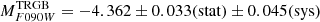 $ M_{F090W}^{\mathrm{TRGB}} = -4.362\pm 0.033\mathrm{(stat)} \pm 0.045\mathrm{(sys)} $