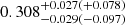 $ 0.308_{-0.029(-0.097)}^{+0.027(+0.078)} $