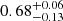 $ 0.68_{-0.13}^{+0.06} $