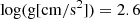 $ \log(\rm{g [cm/s^2]}) = 2.6 $