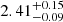 $ 2.41^{+0.15}_{-0.09} $