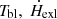 $ T_{\mathrm{bl}},\ \dot{H}_{\mathrm{exl}} $