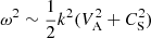 $ \omega^2\sim\frac{1}{2} k^2(V_{\mathrm{A}}^2+C_{\mathrm{S}}^2) $