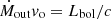 $ \dot{M}_{\mathrm{out}}v_{\mathrm{o}}=L_{\mathrm{bol}}/c $