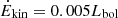$ \dot{E}_{\mathrm{kin}}=0.005L_{\mathrm{bol}} $