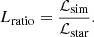 $$ \begin{aligned} L_\mathrm{ratio} = \frac{\mathcal{L} _\mathrm{sim} }{\mathcal{L} _\mathrm{star} }. \end{aligned} $$