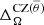 $ \Delta_\Omega^{\mathrm{CZ}(\overline{\theta})} $