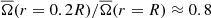 $ \overline{\Omega}(r = 0.2R)/\overline{\Omega}(r=R) \approx 0.8 $