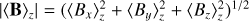 $\left| {{{\langle {\bf{B}}\rangle }_z}} \right| = {\left( {\left\langle {{B_x}} \right\rangle _z^2 + \left\langle {{B_y}} \right\rangle _z^2 + \left\langle {{B_z}} \right\rangle _z^2} \right)^{1/2}}$