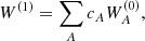 $$ \begin{aligned} W^{(1)} = \sum _A c_A W^{(0)}_A, \end{aligned} $$