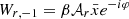 $ W_{r,-1} = \beta {\mathcal{A}}_r \bar{x} e^{-i\varphi} $