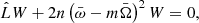 $$ \begin{aligned} \hat{L}W + 2n\left(\bar{\omega } - m\bar{\Omega }\right)^2 W = 0 , \end{aligned} $$