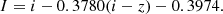$$ \begin{aligned} I = i - 0.3780 (i-z) - 0.3974. \end{aligned} $$