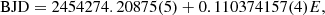 $$ \begin{aligned} \mathrm{BJD} = 2454274.20875(5) + 0.110374157(4)E, \end{aligned} $$