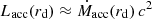 $ L_{\mathrm{acc}}(r_{\mathrm{d}})\approx \dot{M}_{\mathrm{acc}}(r_{\mathrm{d}})\,c^2 $