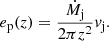 $$ \begin{aligned} e_{\rm p}(z) = \frac{\dot{M}_{\rm j}}{2\pi z^2} v_{\rm j}. \end{aligned} $$