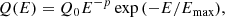 $$ \begin{aligned} Q(E) = Q_{0}E^{-p}\exp {(-E/E_{\rm max})}, \end{aligned} $$