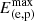 $ E^{\mathrm{max}}_{\mathrm{(e,p)}} $